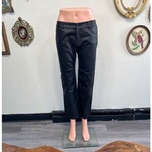 Proenza Schouler Vintage Lambskin Leather Pants Size 6 Black
